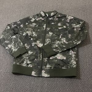 Members Only Bomber Jacket Womens Size 16 Green Camo Full Zip Camouflage Pockets